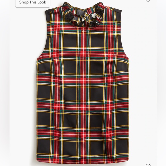 J. Crew Multicolor Plaid Sleeveless Blouse - Picture 4 of 6